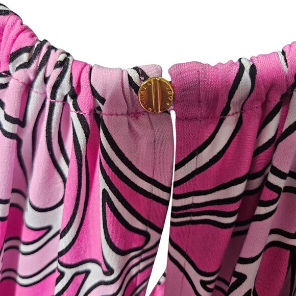 Michael Kors Women Sleeveless Pink & Black Abstract Print Halter top Size L - Picture 5 of 5